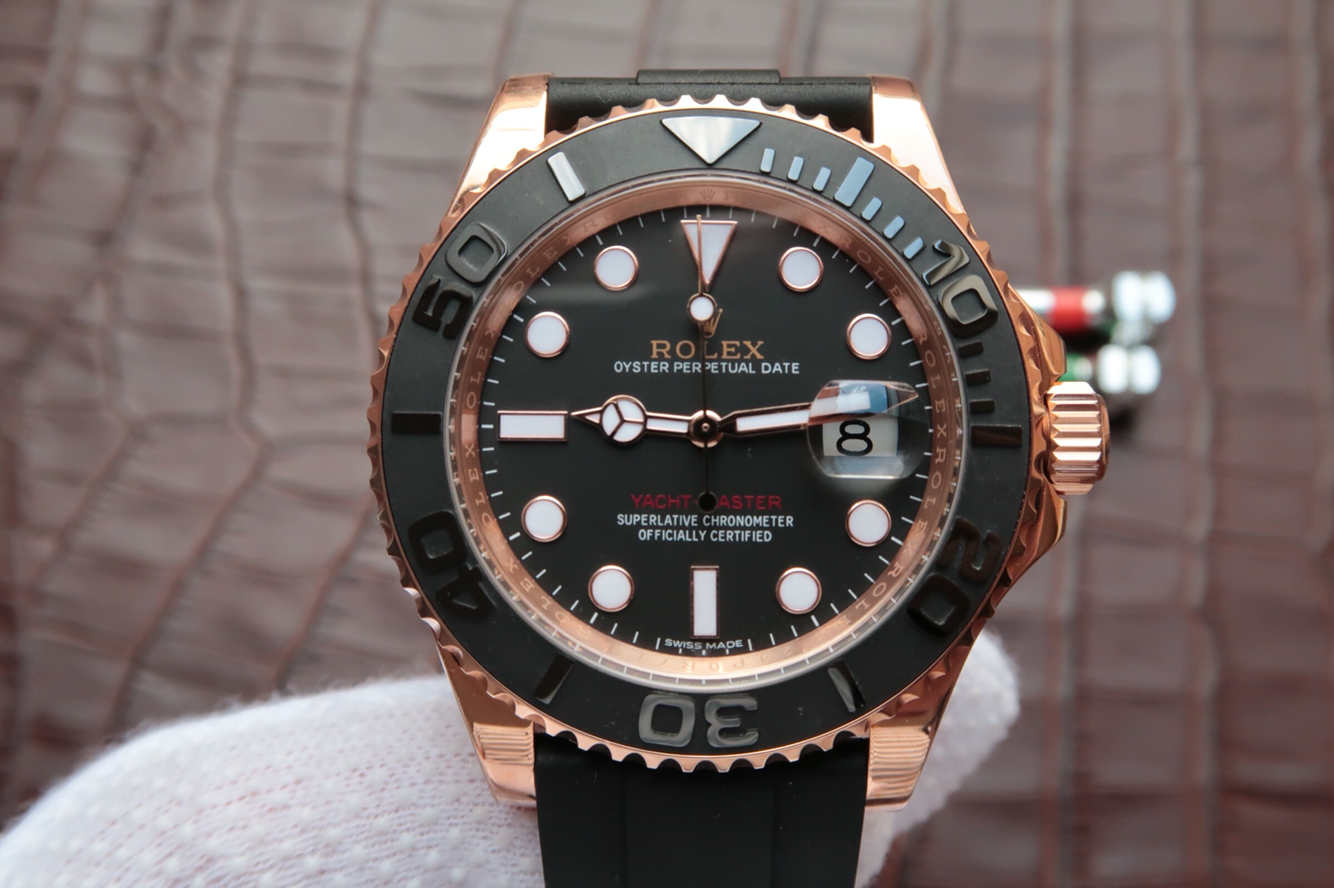 Replica Rolex YachtMaster Black Dial