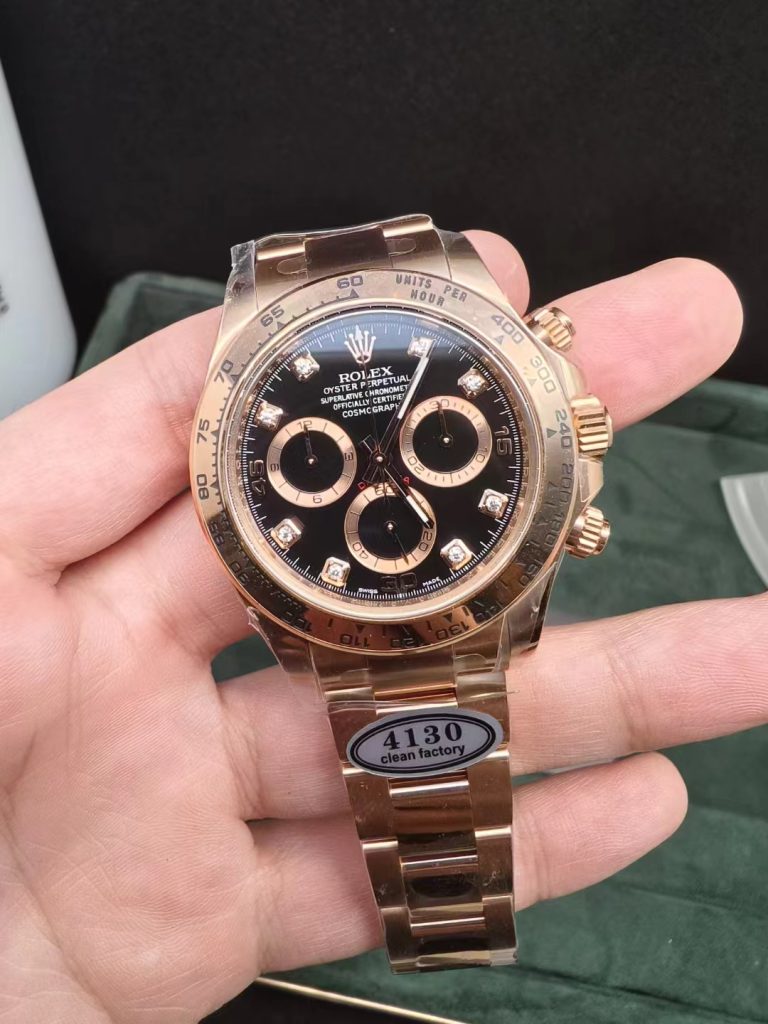 Replica Rolex Daytona Rose Gold Diamond Watch